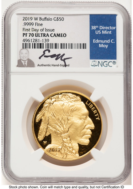 2019-W Proof Gold Buffalo 1 oz FDI NGC PF70 Ed Moy (785337003)