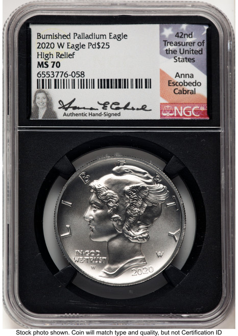 2020-W Palladium Eagle 1 oz Burnished Anna Cabral NGC MS70 (778565009)
