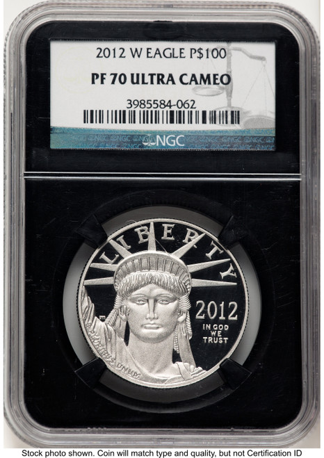 2012-W Proof Platinum Eagle 1 oz Black Label NGC PF70