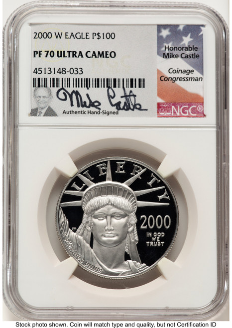 2000-W Proof Platinum Eagle 1 oz Mike Castle NGC PF70