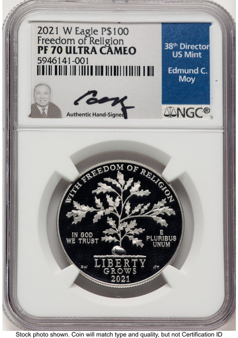 2021-W Proof Platinum Eagle 1 oz NGC PF70 Ed Moy