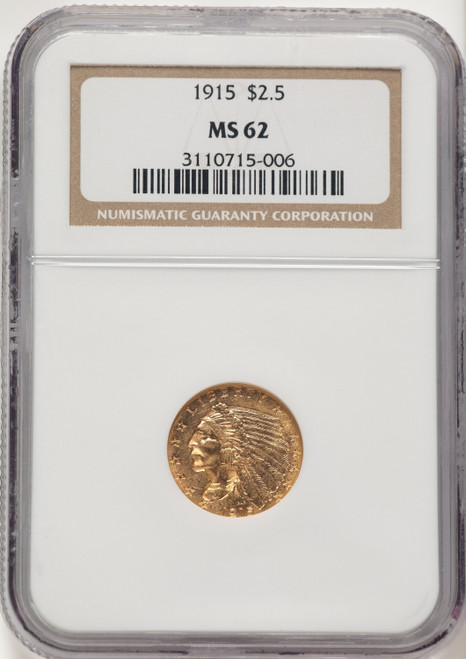 1915 $2.50 Indian Quarter Eagle NGC MS62 (785429014)