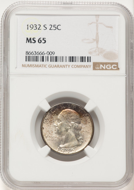 1932-S 25C Washington Quarter NGC MS65