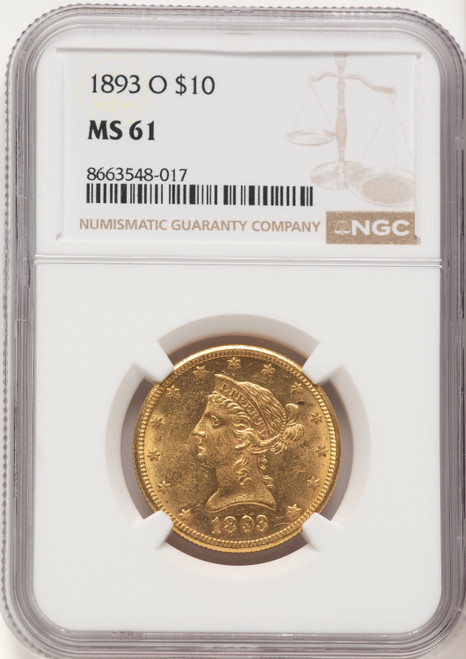 1893-O $10 Liberty Eagle NGC MS61