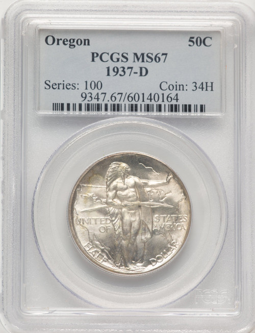 1937-D 50C Oregon Commemorative Silver PCGS MS67