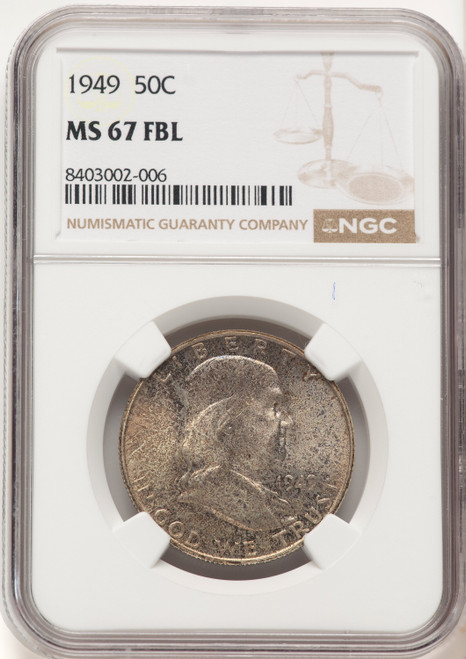 1949 50C FL Franklin Half Dollar NGC MS67
