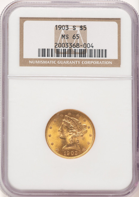 1903-S $5 Liberty Half Eagle NGC MS65
