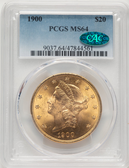 1900 $20 CAC Liberty Double Eagle PCGS MS64