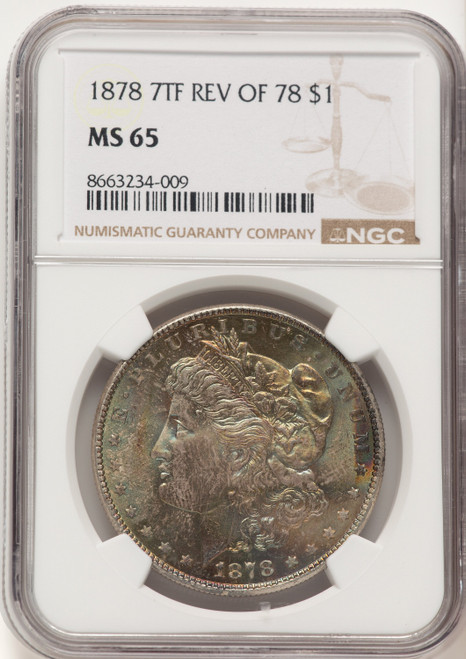 1878 7TF Reverse of 1878 Morgan Dollar NGC MS65