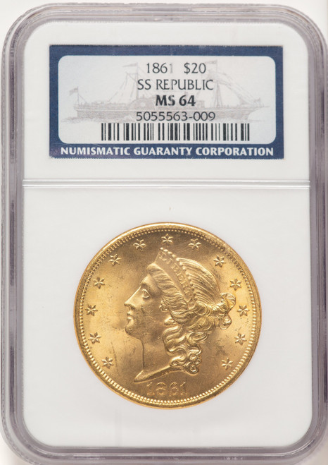 1861 $20 Liberty Double Eagle NGC MS64 - LCR Coin