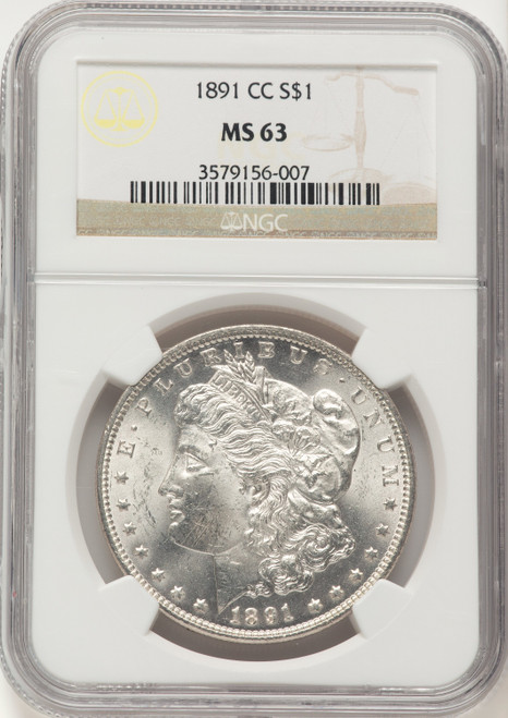 1891-CC Morgan Dollar NGC MS63