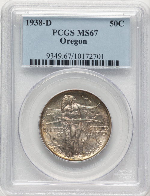 1938-D 50C Oregon Commemorative Silver PCGS MS67