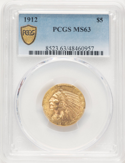1912 $5 Indian Half Eagle PCGS MS63