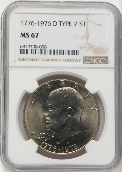 1976-D $1 Type Two Eisenhower Dollar NGC MS67