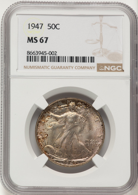 1947 50C Walking Liberty Half Dollar NGC MS67