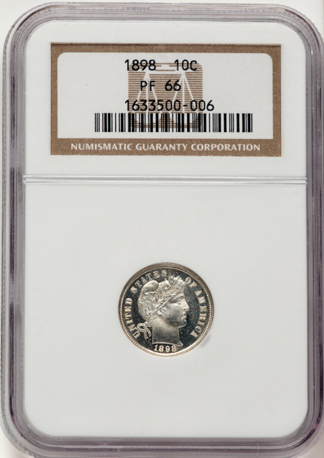 1898 10C Proof Barber Dime NGC PR66