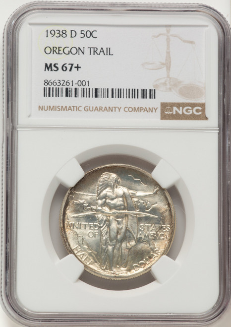1938-D 50C Oregon Commemorative Silver NGC MS67+