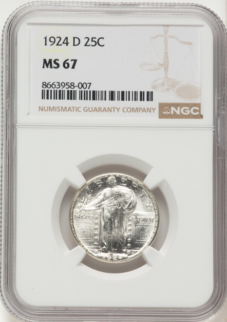 1924-D 25C Standing Liberty Quarter NGC MS67