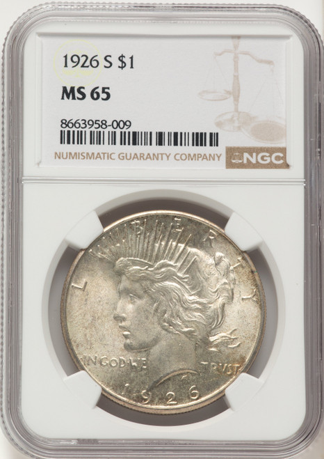 1926-S Peace Dollar NGC MS65