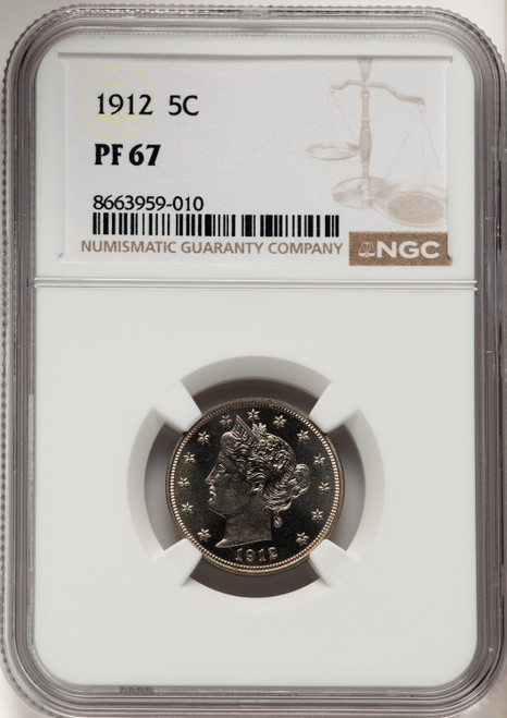 1912 5C Proof Liberty Nickel NGC PR67