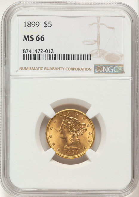 1899 $5 Liberty Half Eagle NGC MS66