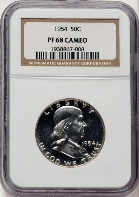 1954 50C CA Proof Franklin Half Dollar NGC PR68