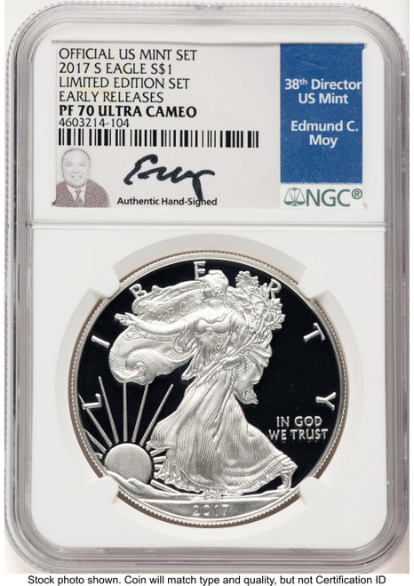 2017-S Proof Silver Eagle Limited Edition Proof Set 1 oz ER NGC PF70 Ed Moy