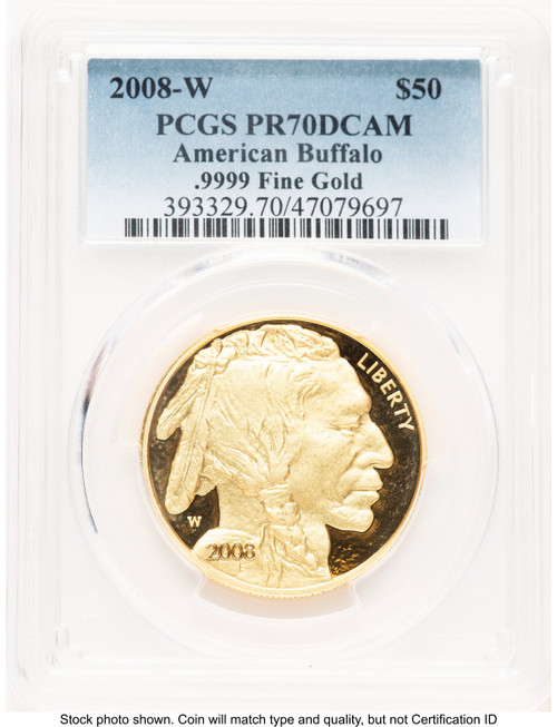 2008-W Proof Gold Buffalo 1 oz Blue Gradient PCGS PR70