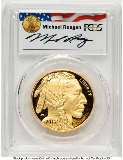 2019-W Proof Gold Buffalo 1 oz FDI Reagan Legacy Series Michael Reagan PCGS PR70
