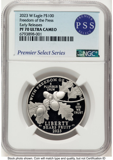 2023-W Proof Platinum Eagle 1 oz ER Premier Select Series NGC PF70