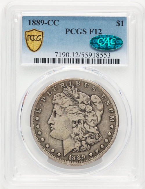 1889-CC CAC Morgan Dollar PCGS F12