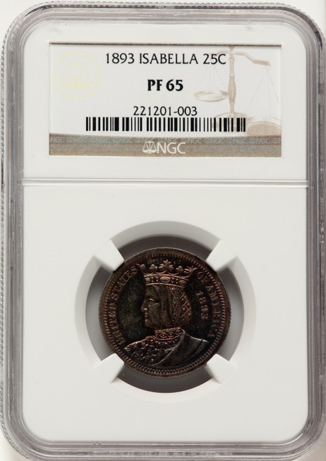 1893 25C Isabella Quarter Commemorative Silver NGC MS65