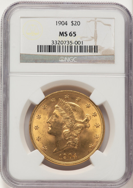 1904 $20 Liberty Liberty Double Eagle NGC MS65