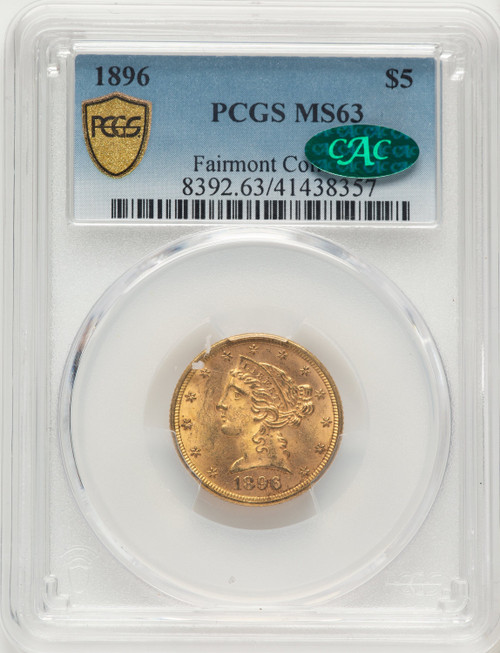 1896 $5 Blue Gradient Liberty Half Eagle PCGS MS63