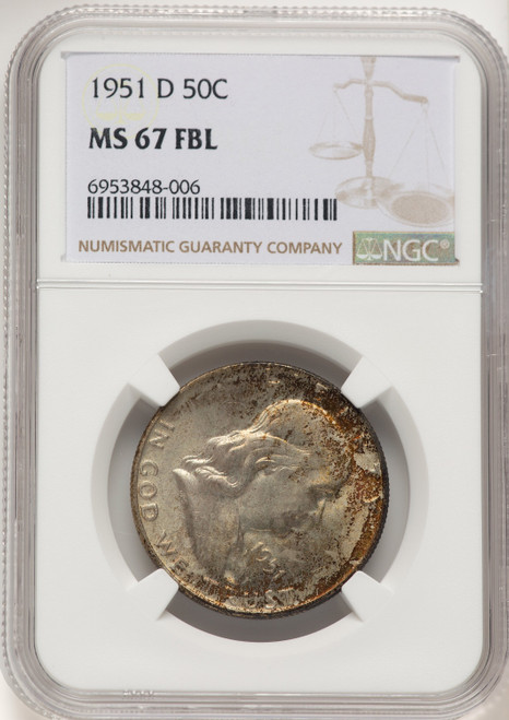 1951-D 50C FL Franklin Half Dollar NGC MS67