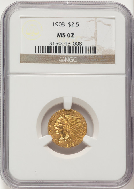 1908 $2.50 Indian Quarter Eagle NGC MS62
