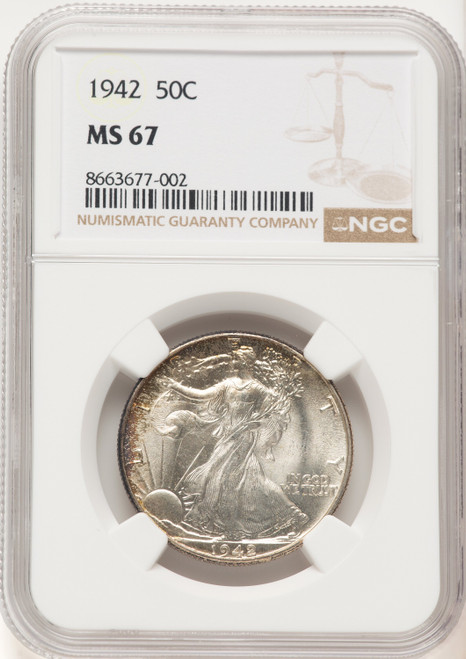 1942 50C Walking Liberty Half Dollar NGC MS67