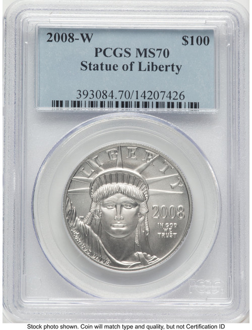 2008-W Burnished Platinum Eagle 1 oz Blue Label PCGS MS70