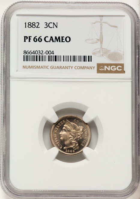 1882 3CN PRCA Proof Three Cent Nickel NGC PR66