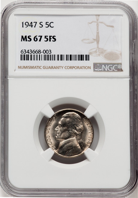 1947-S 5C FS Jefferson Nickel NGC MS67