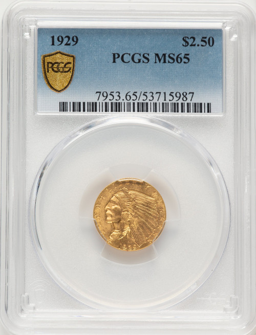1929 $2.50 Indian Quarter Eagle PCGS MS65