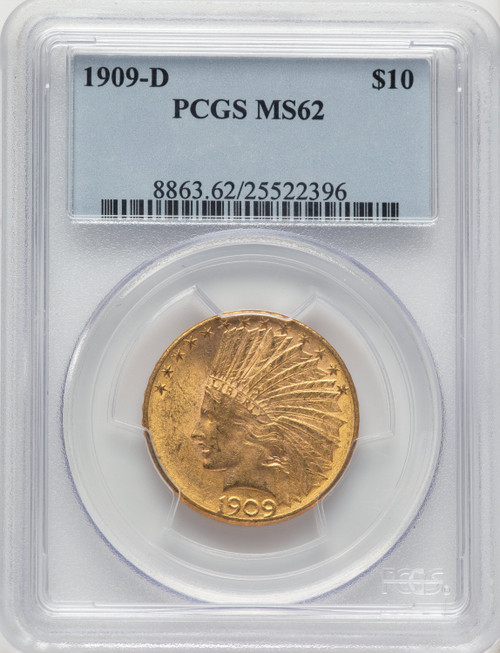 1909-D $10 Indian Eagle PCGS MS62
