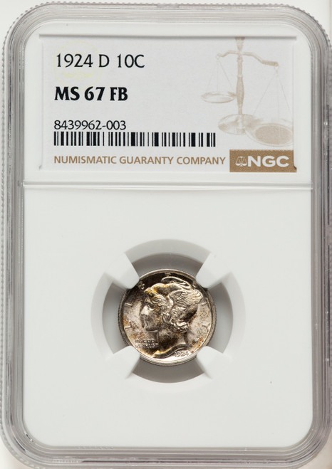 1924-D 10C FB Mercury Dime NGC MS67