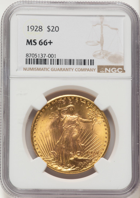 1928 $20 Saint-Gaudens Double Eagle NGC MS66+