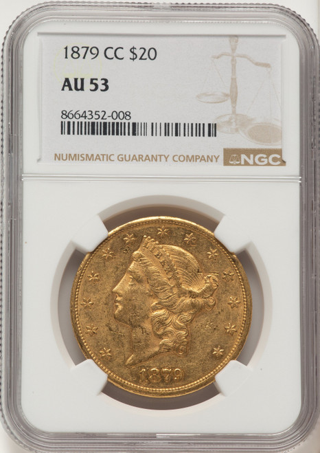1879-CC $20 Liberty Double Eagle NGC AU53