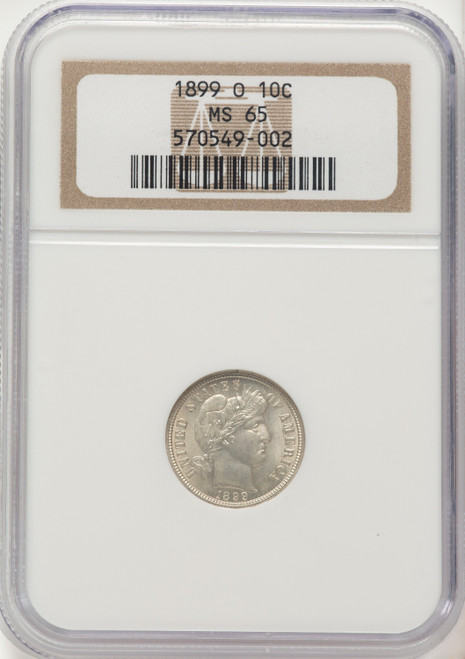 1899-O 10C Barber Dime NGC MS65