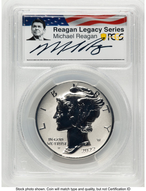 2022-W Palladium Eagle 1 oz REV FDI Reagan Legacy Series Michael Reagan Picture PCGS PR70