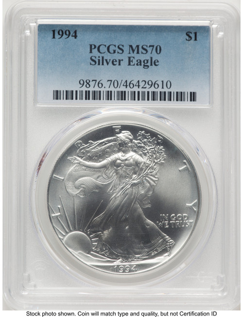 1994 Silver Eagle Blue Gradient PCGS MS70