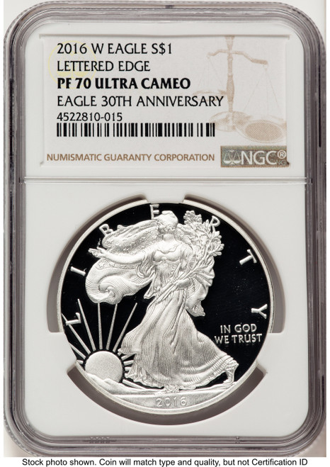 2016-W Proof Silver Eagle 1 oz Brown Label NGC PF70