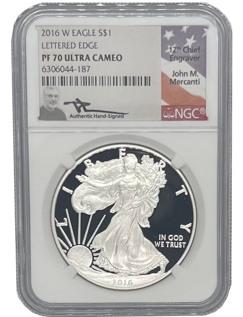 2017-W $1 Proof Silver Eagle NGC PF70 Ultra Cameo John Mercanti